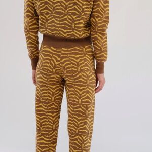 Beklina S/M Jacquard Knit Pants Golden Tiger